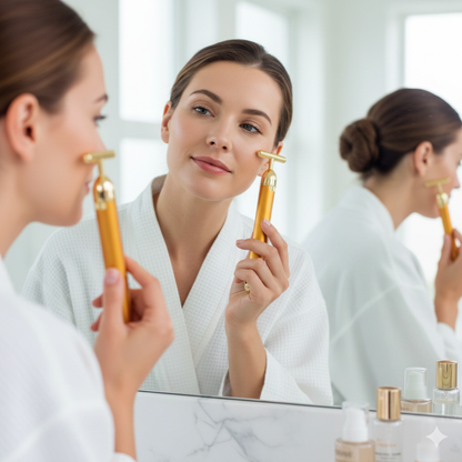 24K Gold Energy Beauty Bar Electric Facial Massage Roller