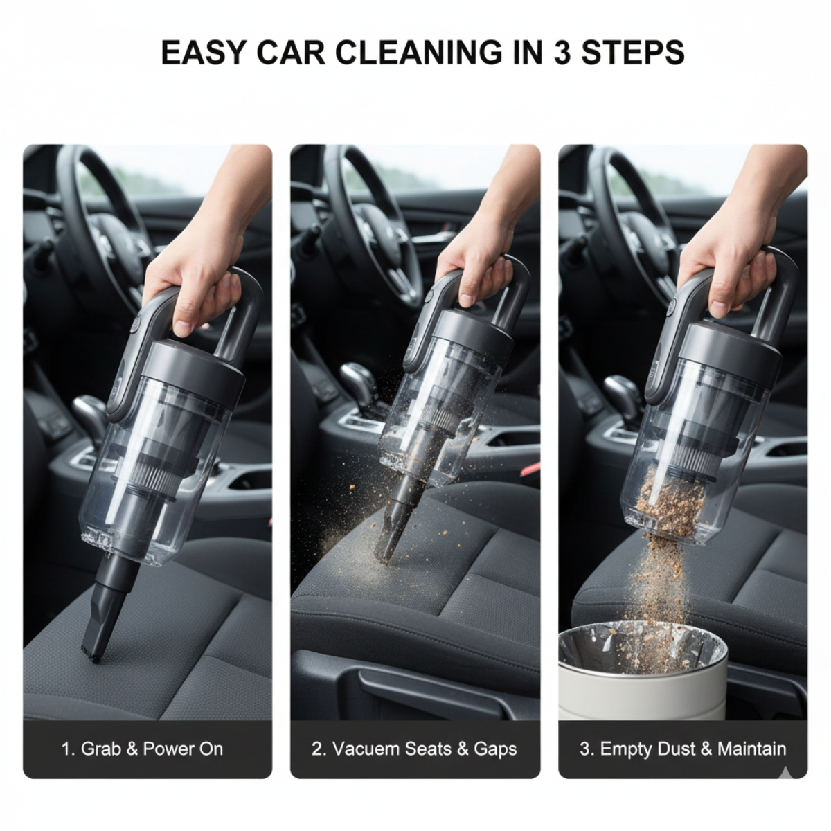 FM 🚗 Deep Clean Your Car in Minutes – Powerful Portable Vacuum Car Cleaner 💨