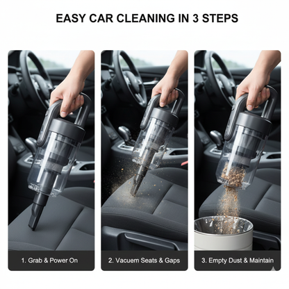 FM 🚗 Deep Clean Your Car in Minutes – Powerful Portable Vacuum Car Cleaner 💨
