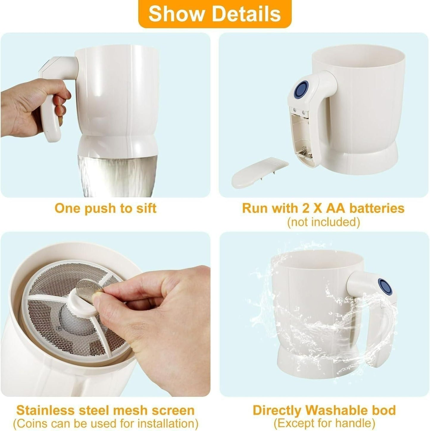🥣 Battery Operated Electric Flour Sifter