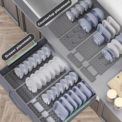 🌟 Premium Drain Shelf Dish Drying Rack Kitchen Drawer Organizer