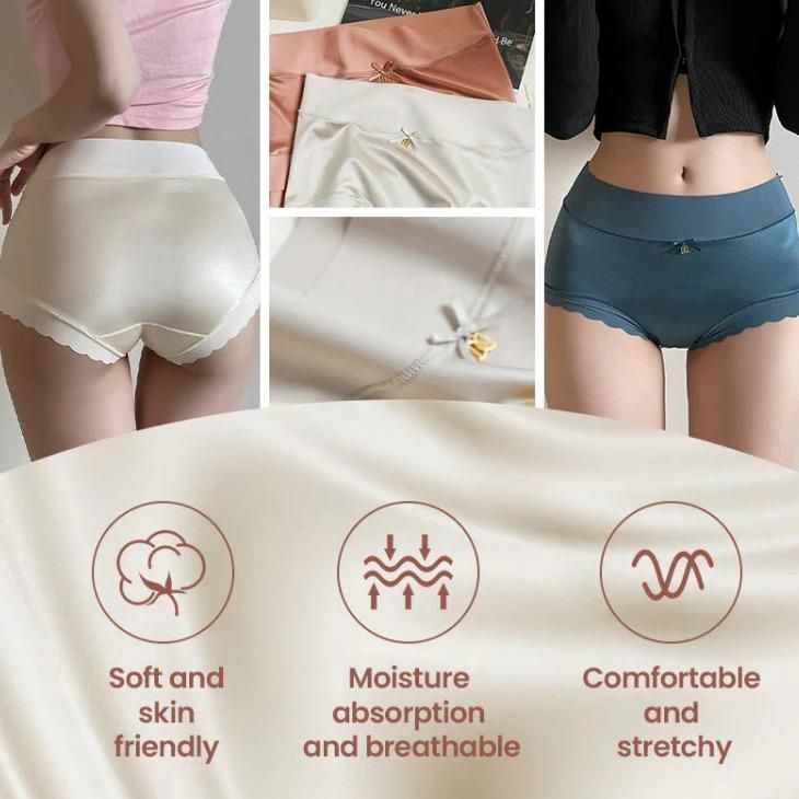 💖 Satin Ice Silk Seamless Panties (Pack of 1)