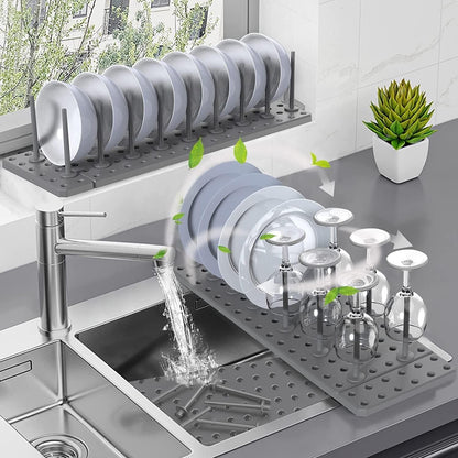 🌟 Premium Drain Shelf Dish Drying Rack Kitchen Drawer Organizer