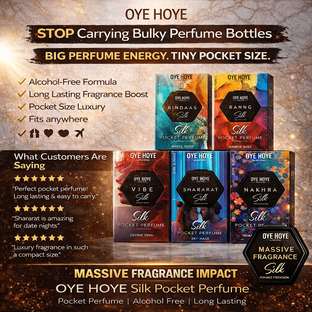 OYE HOYE Silk Pocket Perfume 6ml – Pack of 5 | Long Lasting Alcohol-Free Pocket Fragrance Set