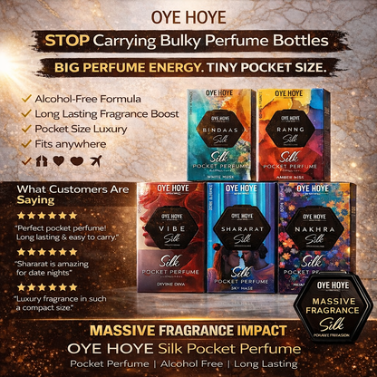 OYE HOYE Silk Pocket Perfume 6ml – Pack of 5 | Long Lasting Alcohol-Free Pocket Fragrance Set