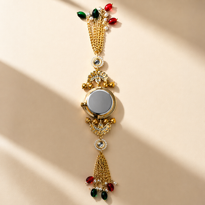 Royal Gemstone Bracelet Watch – Premium Ethnic Luxury Design