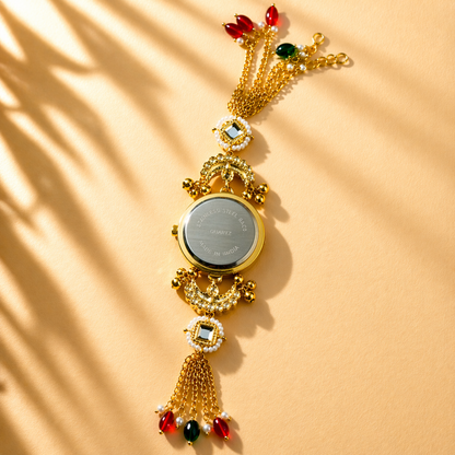 Luxury Kundan Bracelet Watch for Women – Ethnic Jewelry Style Wrist Watch