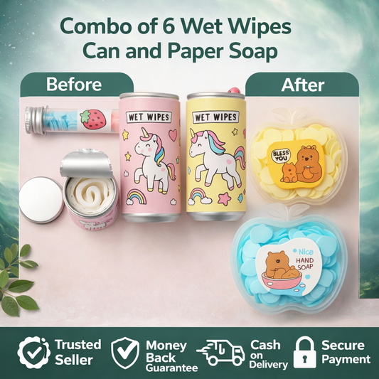Combo Of 6 - Wet Wipes Can And Paper Soap