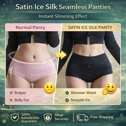 💖 Satin Ice Silk Seamless Panties (Pack of 1)