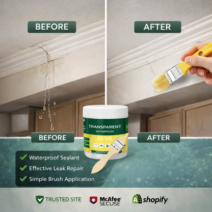 Transparent Waterproof Glue + Brush 💧 Leak, Crack & Seepage Repair Solution