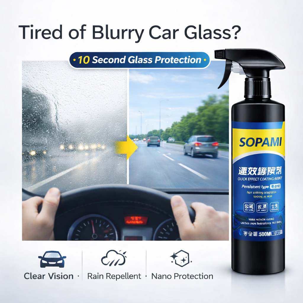 SOPAMI Car Nano Coating Spray – Instant Mirror Shine, Water Repellent Protection, Long Lasting Gloss Car Polish Spray (500ML)