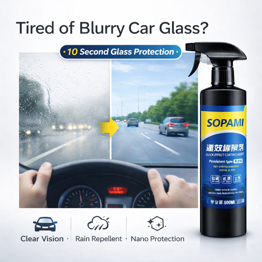 SOPAMI Car Nano Coating Spray – Instant Mirror Shine, Water Repellent Protection, Long Lasting Gloss Car Polish Spray (500ML)