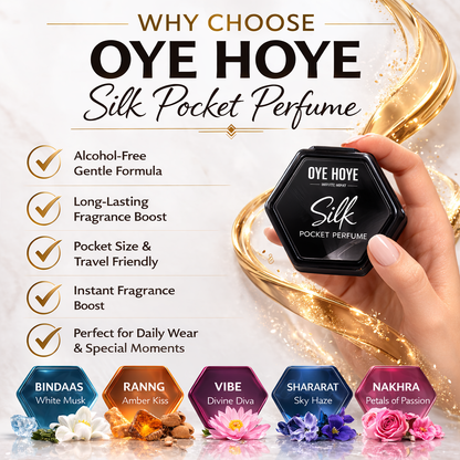 OYE HOYE Silk Pocket Perfume 6ml – Pack of 5 | Long Lasting Alcohol-Free Pocket Fragrance Set