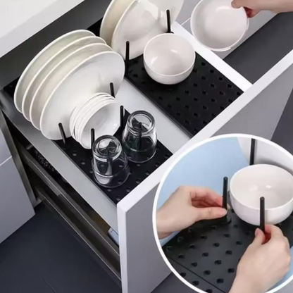 🌟 Premium Drain Shelf Dish Drying Rack Kitchen Drawer Organizer