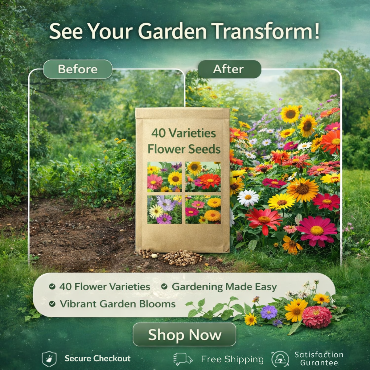 40 Varieties of Flower Seeds