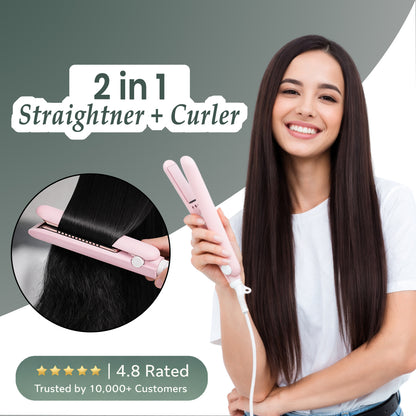 2-in-1 Mini Hair Straightener and Curler